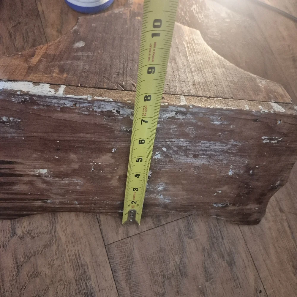 Rustic 1960's Wooden Shelf Wall Hanging Dark Stained 14'L 13.5'T 7.5D